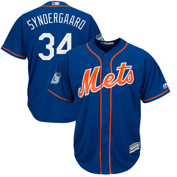 2017 MLB New York Mets #34 Syndergaaro Blue Jerseys